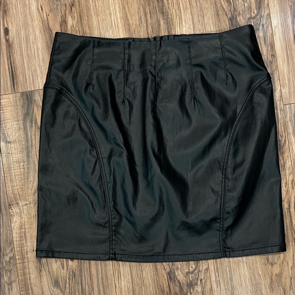 A LOVES A Black faux leather mini skirt. Excellent condition